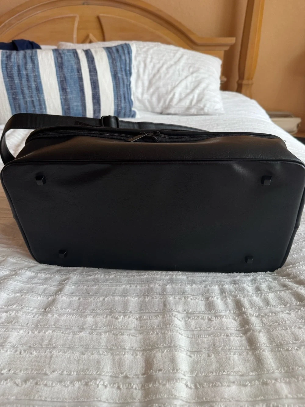 BEIS Black Men's Duffel Tote with Faux-Leather Base